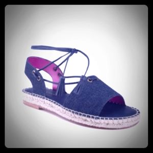 Trina Turk denim Bardot sandals